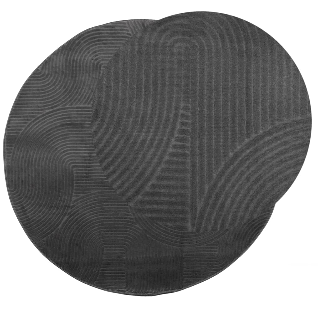 Teppich IZA Kurzflor Skandi-Stil Anthrazit Ø 80 cm