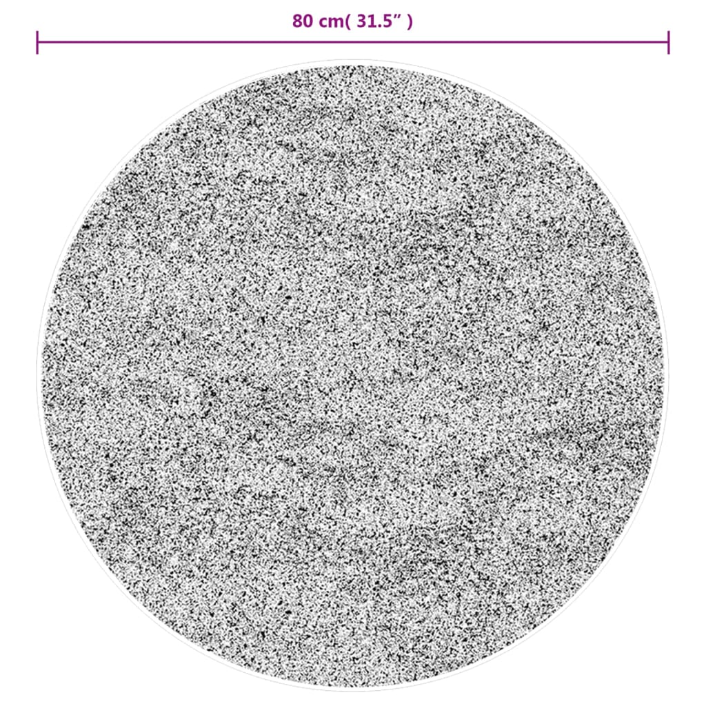 Teppich IZA Kurzflor Skandi-Stil Anthrazit Ø 80 cm