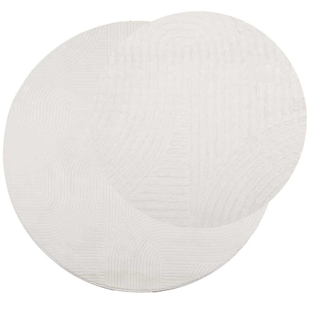 Teppich IZA Kurzflor Skandinavischer Look Creme Ø 120 cm