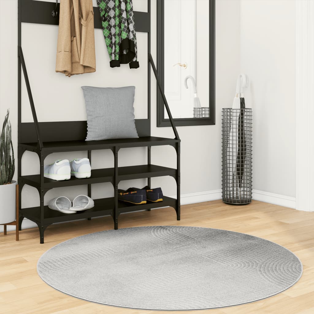 Teppich IZA Kurzflor Skandinavischer Look Grau Ø 120 cm