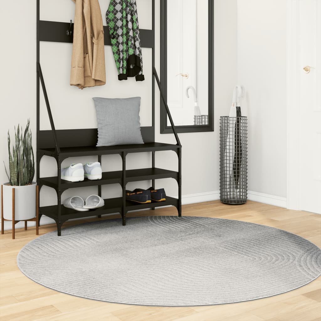 Teppich IZA Kurzflor Skandinavischer Look Grau Ø 160 cm