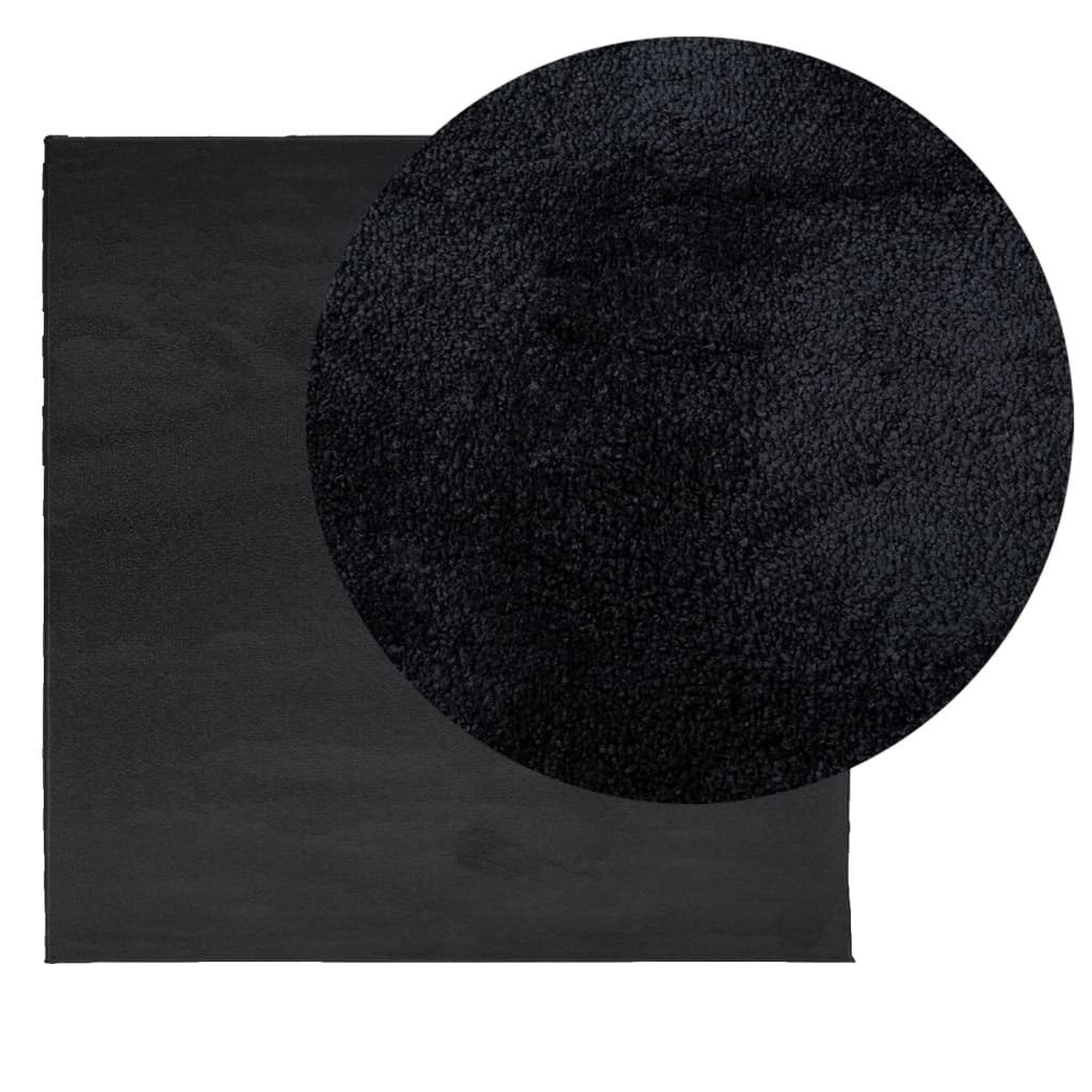Teppich OVIEDO Kurzflor Schwarz 200x200 cm