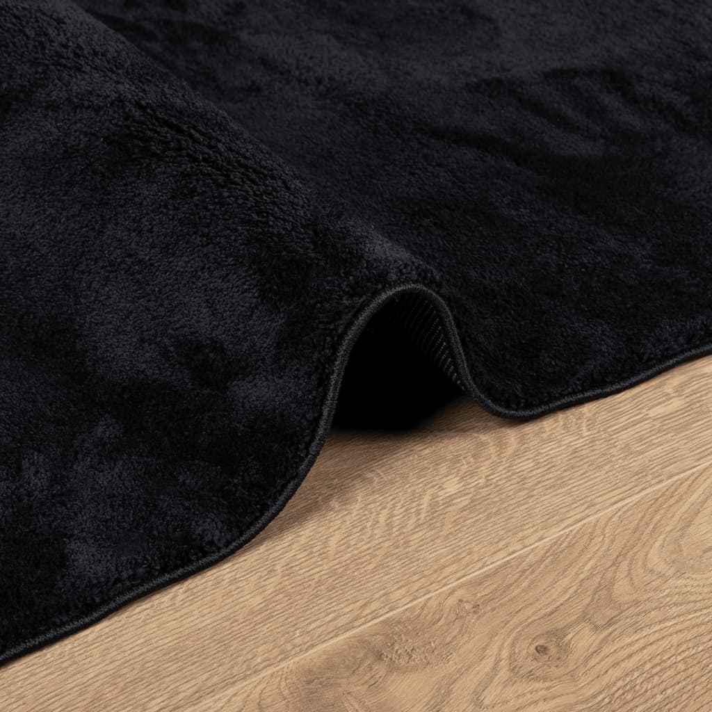 Teppich OVIEDO Kurzflor Schwarz 200x200 cm