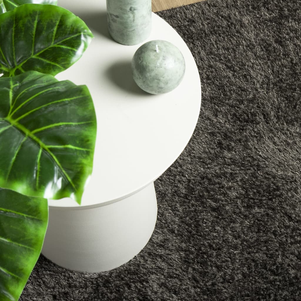 Teppich ISTAN Hochflor Glänzend Anthrazit 120x170 cm