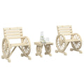 3-tlg. Garten-Lounge-Set Massivholz Tanne