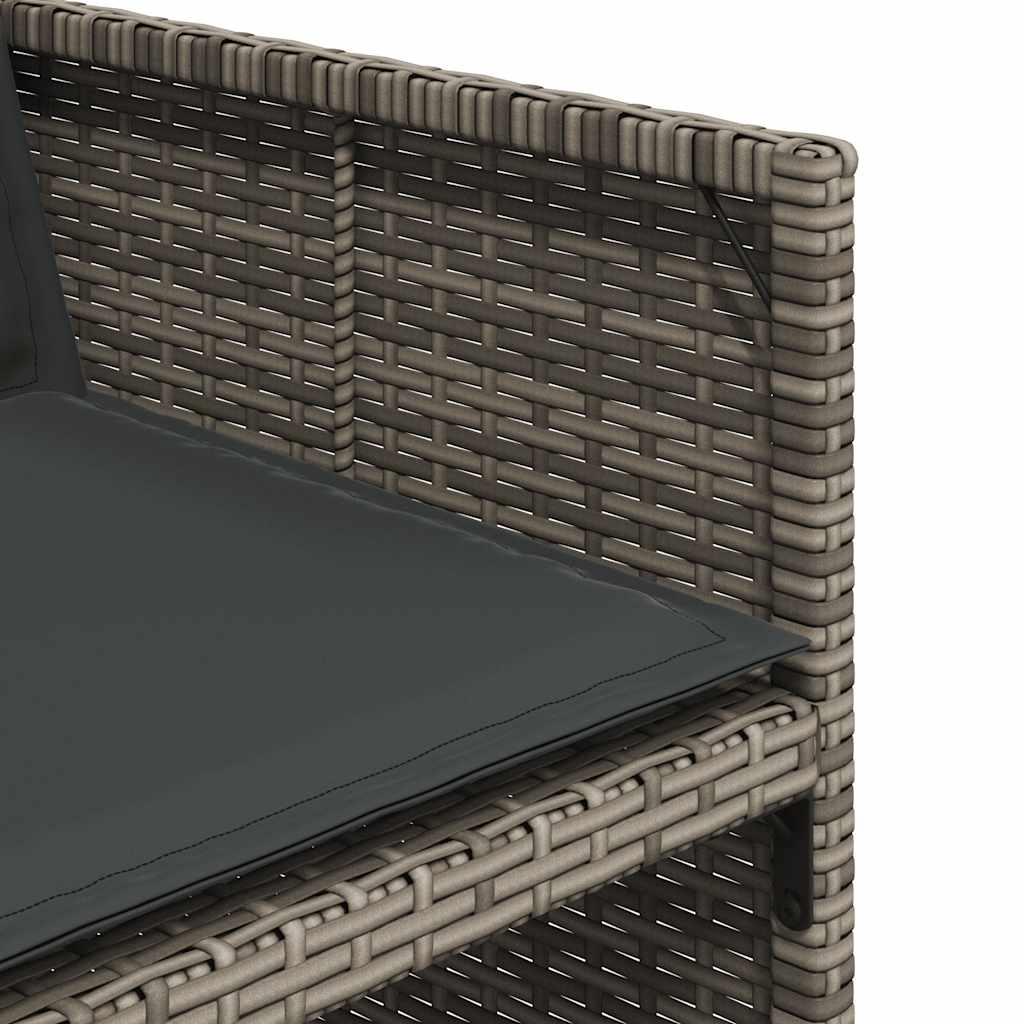 Gartenstühle mit Kissen 4 Stk. Grau Poly Rattan