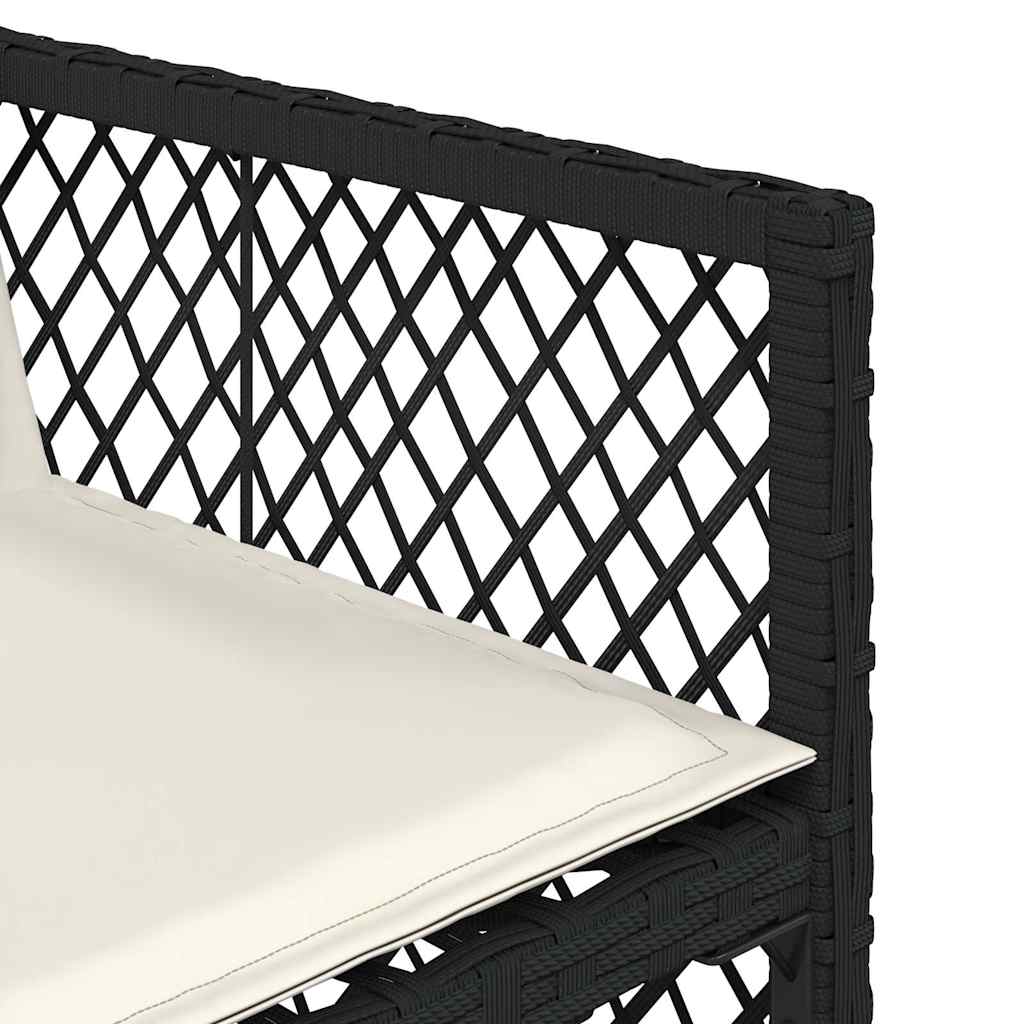 Gartenstühle mit Kissen 4 Stk. Schwarz Poly Rattan