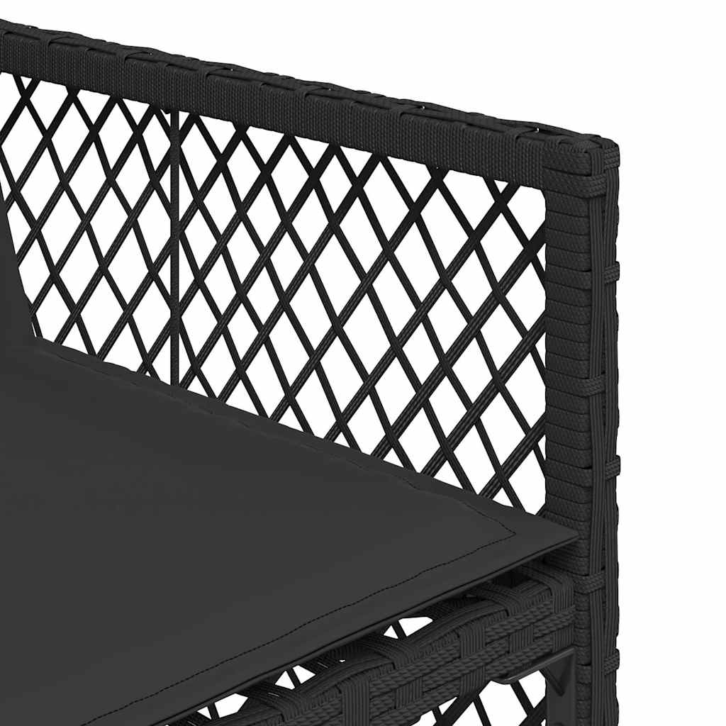 Gartenstühle mit Kissen 4 Stk. Schwarz Poly Rattan