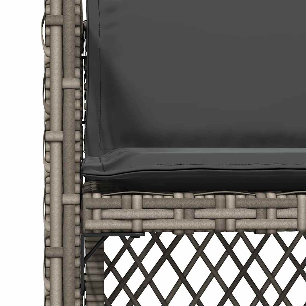 Gartenstühle mit Kissen 4 Stk. Grau Poly Rattan