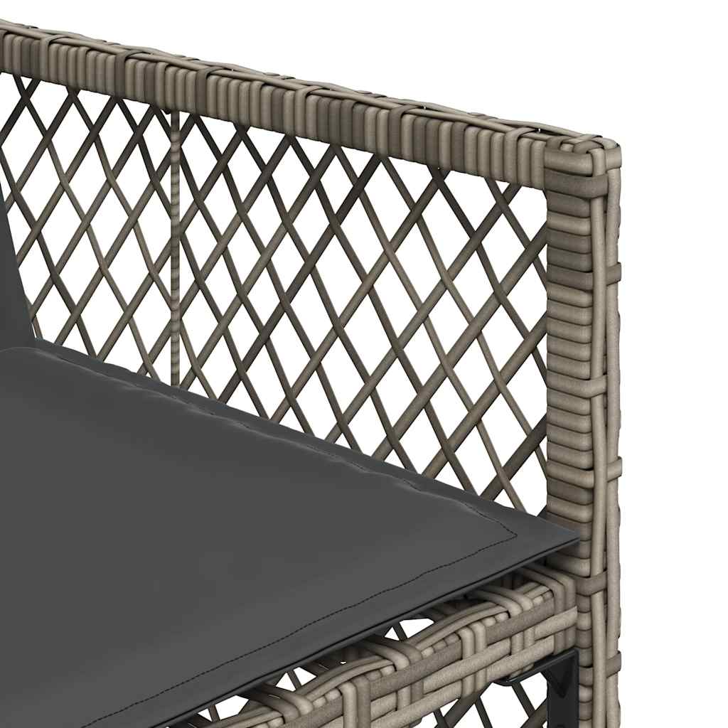 Gartenstühle mit Kissen 4 Stk. Grau Poly Rattan