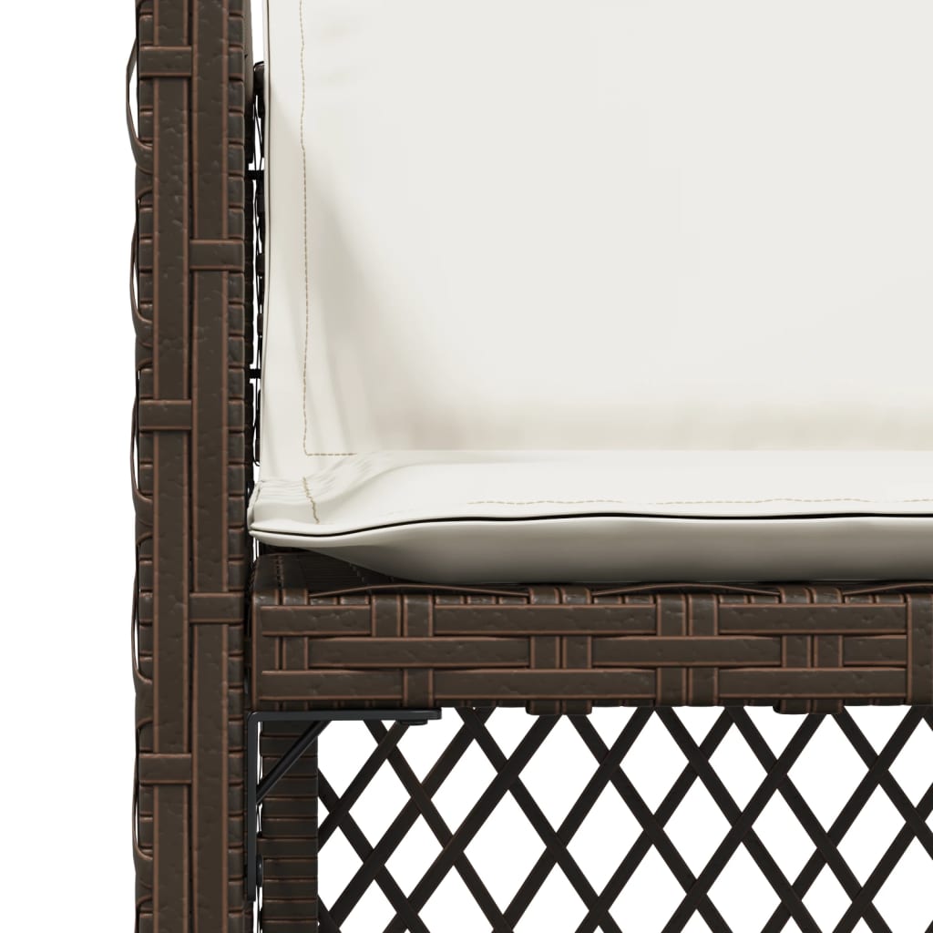 Gartenstühle mit Kissen 4 Stk. Braun Poly Rattan
