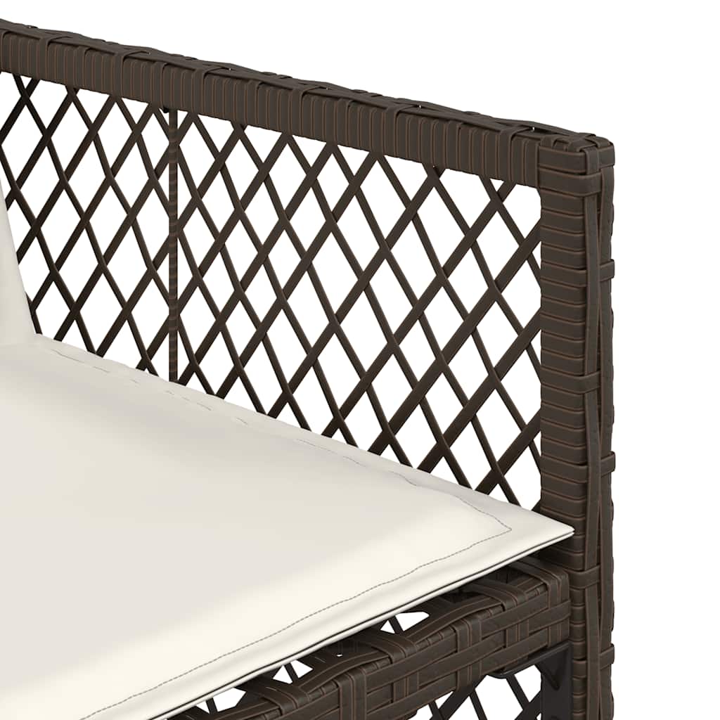 Gartenstühle mit Kissen 4 Stk. Braun Poly Rattan
