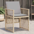 Gartenstühle mit Kissen 4 Stk. Beigemischung Poly Rattan