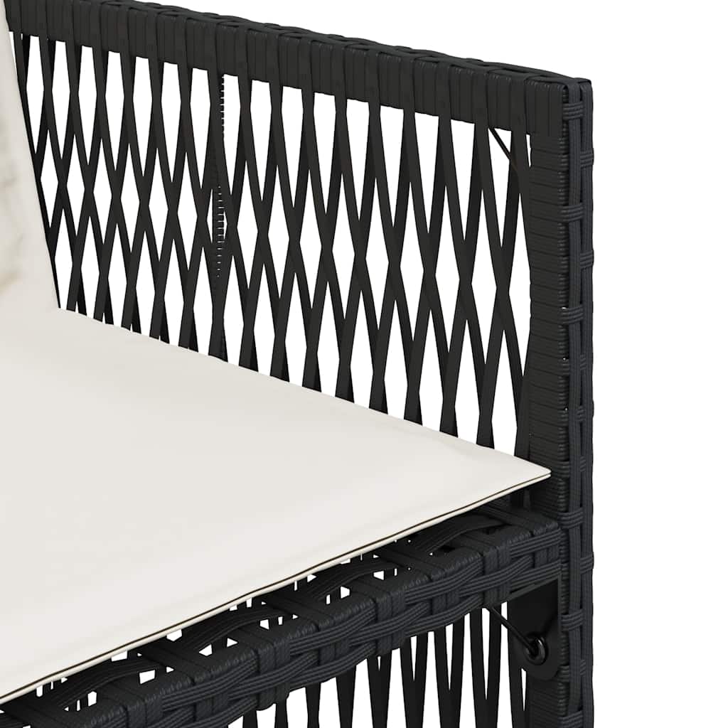 Gartenstühle mit Kissen 4 Stk. Schwarz Poly Rattan