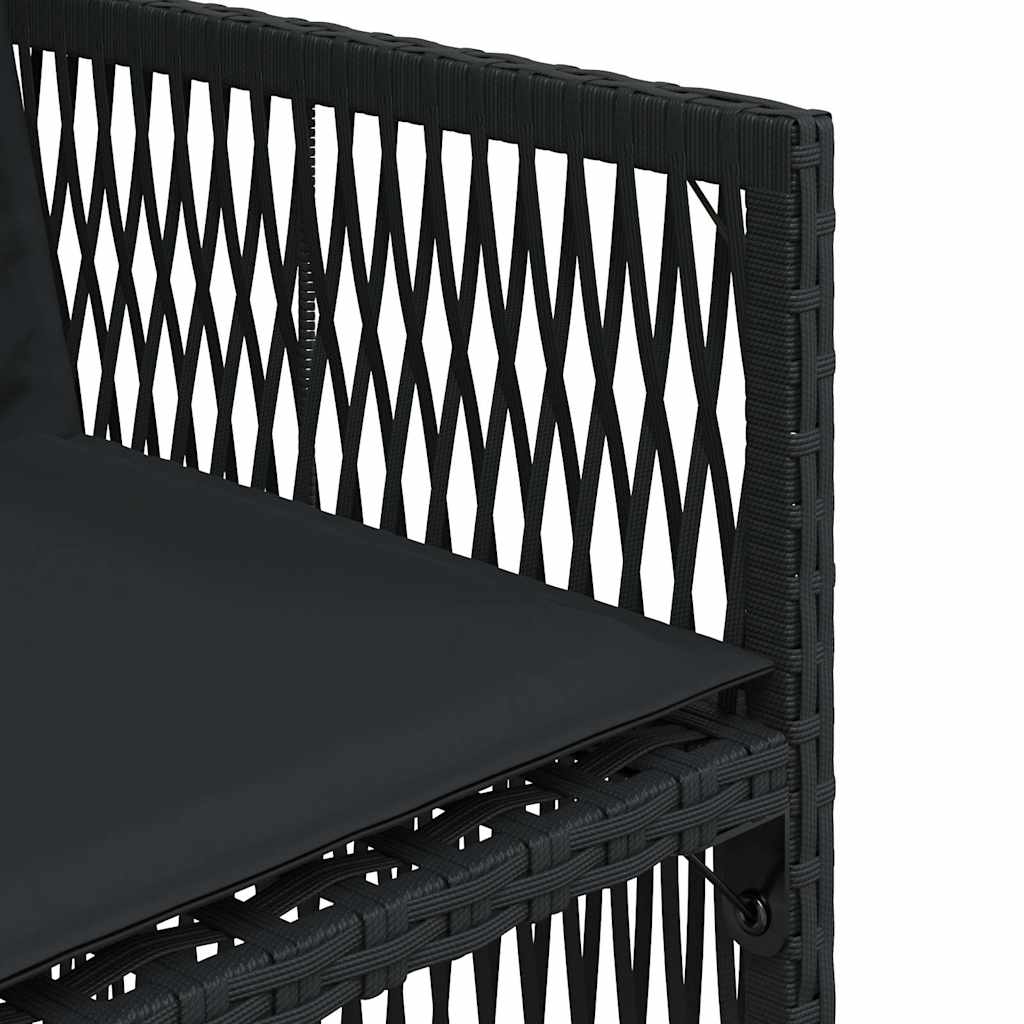 Gartenstühle mit Kissen 4 Stk. Schwarz Poly Rattan