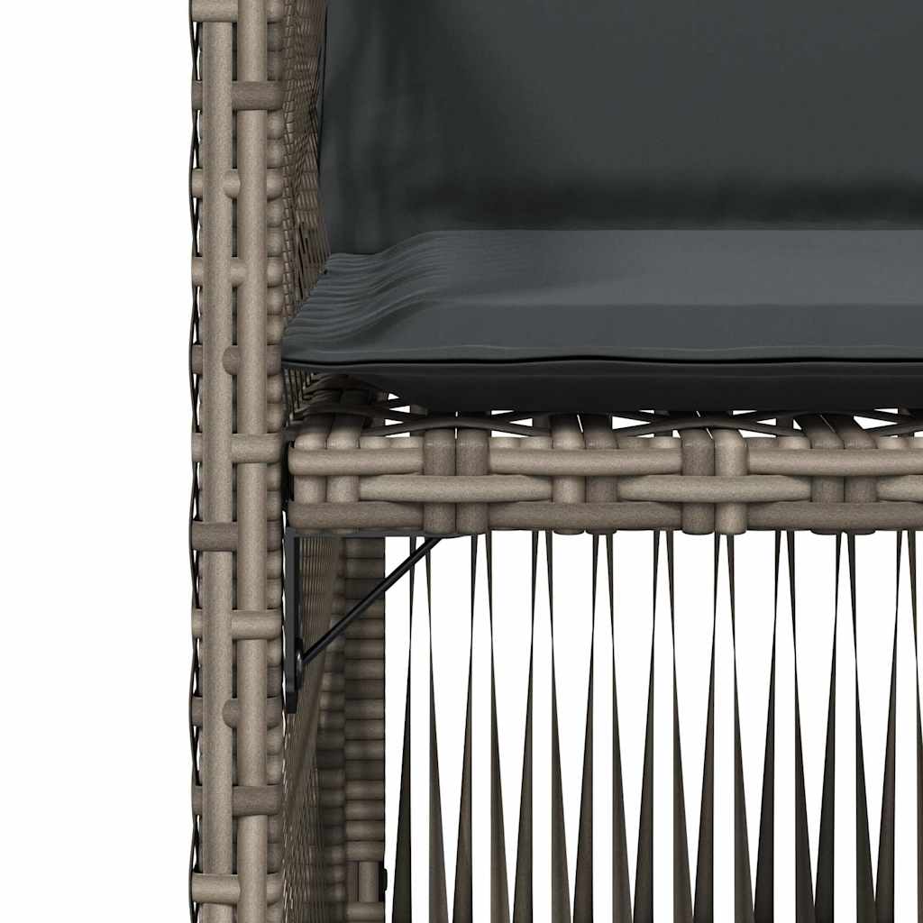 Gartenstühle mit Kissen 4 Stk. Grau Poly Rattan
