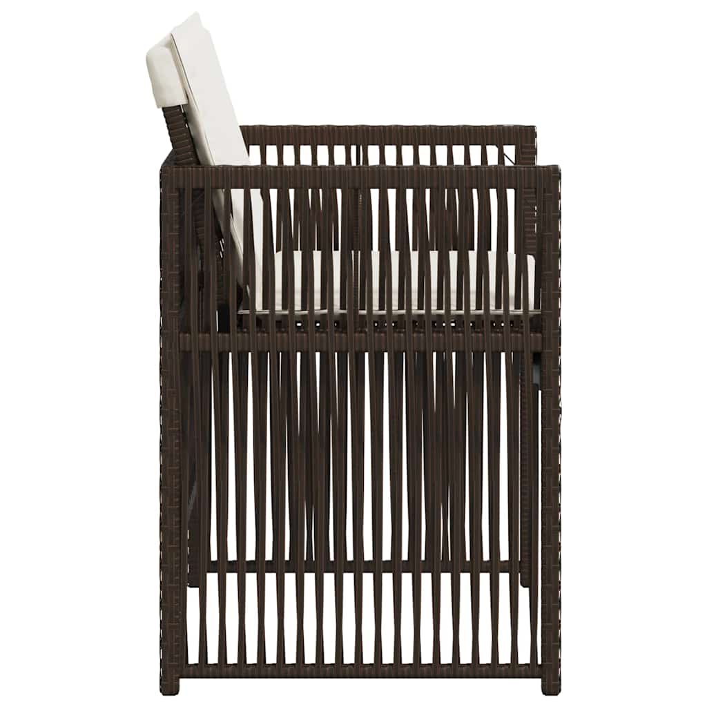 Gartenstühle mit Kissen 4 Stk. Braun Poly Rattan