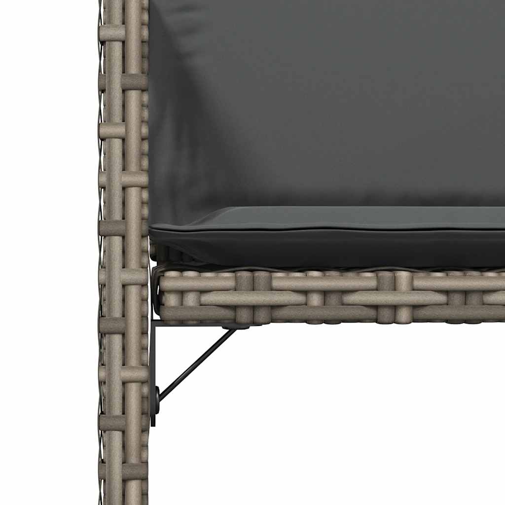 Gartenstühle mit Kissen 4 Stk. Grau Poly Rattan
