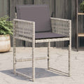 Gartenstühle mit Kissen 4 Stk. Hellgrau Poly Rattan