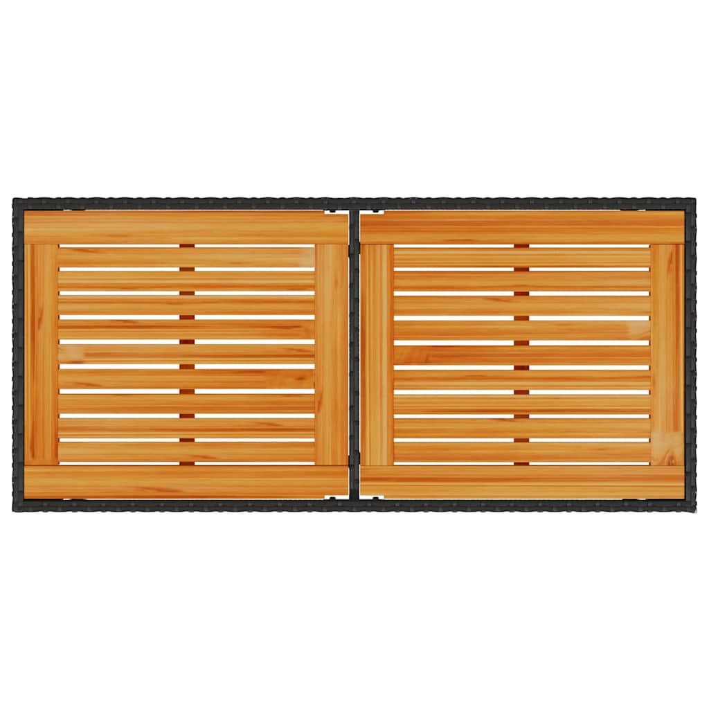 Gartentisch mit Akazienholz-Platte 115x54x74 cm Poly Rattan