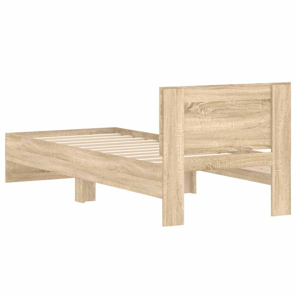 Bettgestell ohne Matratze mit Kopfteil Sonoma-Eiche 90x190 cm