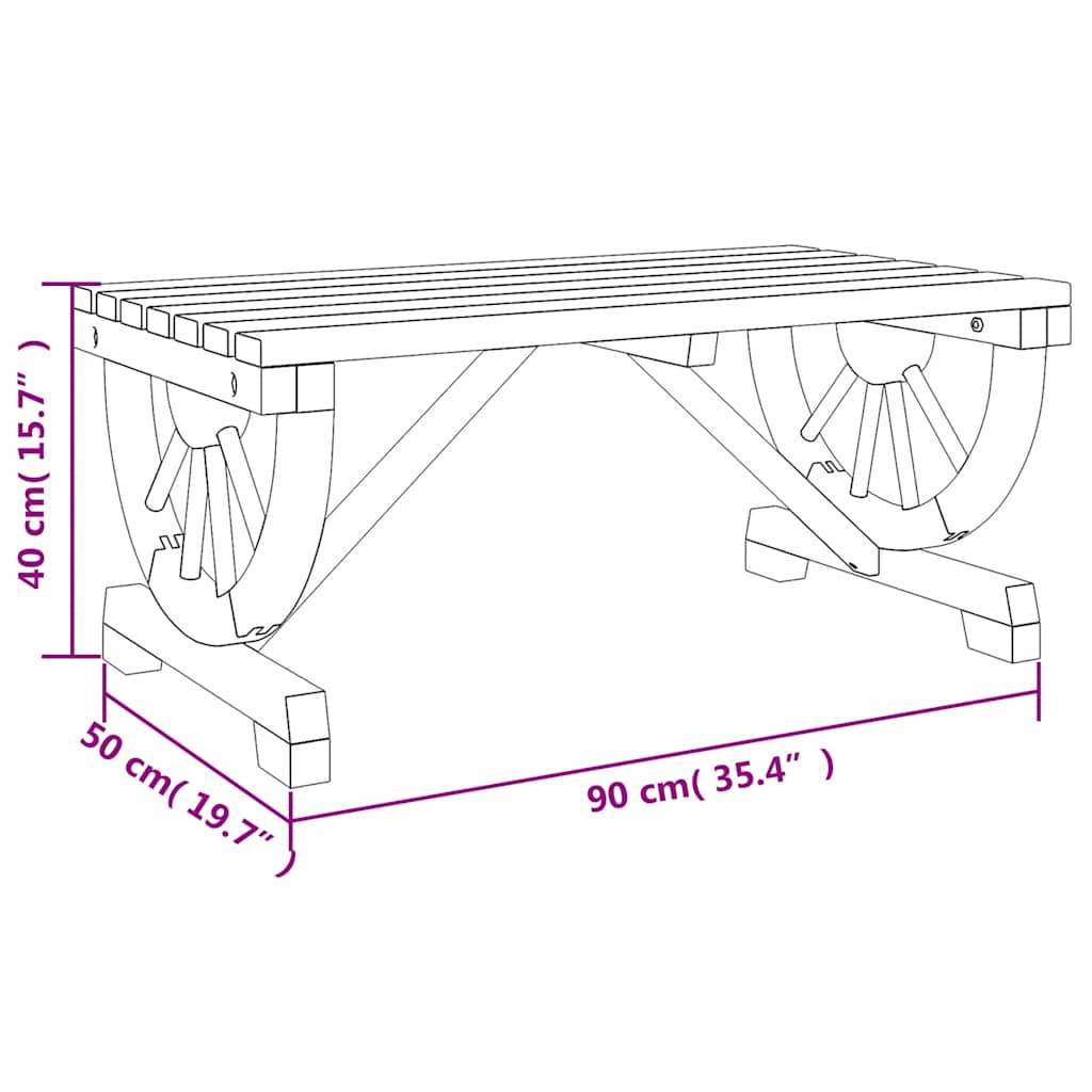 Garten-Couchtisch 90x50x40 cm Massivholz Tanne