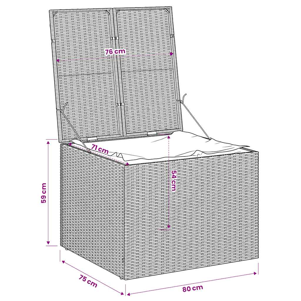 Gartentruhe Braun 291L Poly Rattan