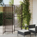 Paravent 5-tlg. Braun Poly Rattan