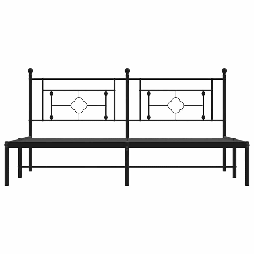 Bettgestell mit Kopfteil Metall Schwarz 183x213 cm