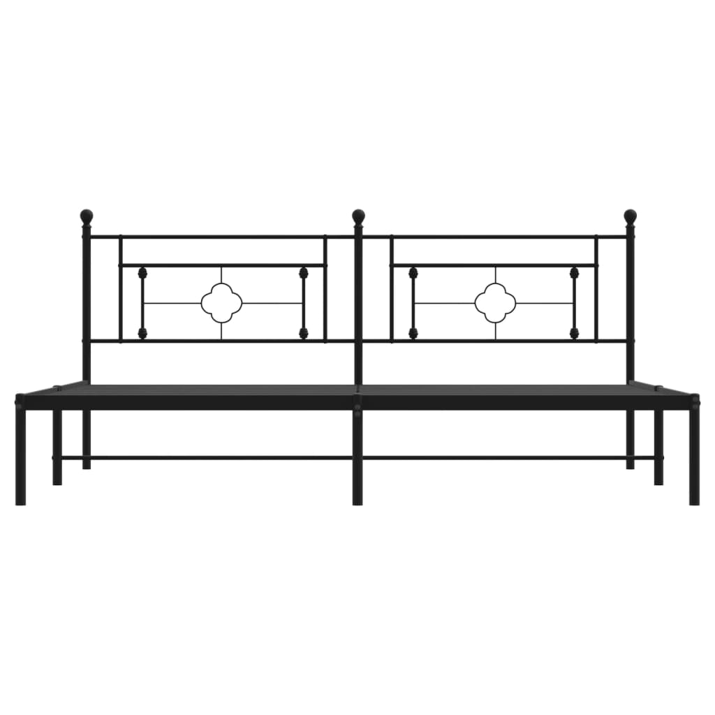 Bettgestell mit Kopfteil Metall Schwarz 200x200 cm