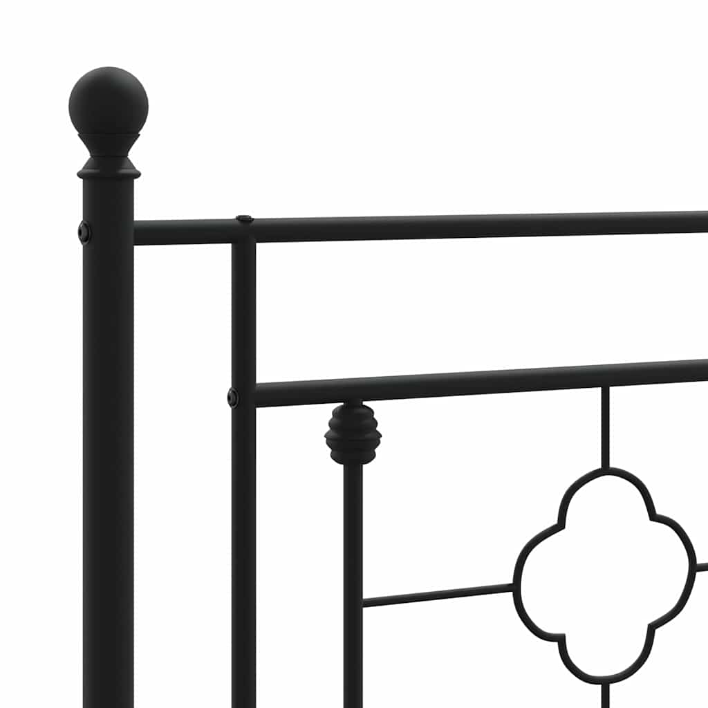 Bettgestell mit Kopf- und Fußteil Metall Schwarz 100x200 cm