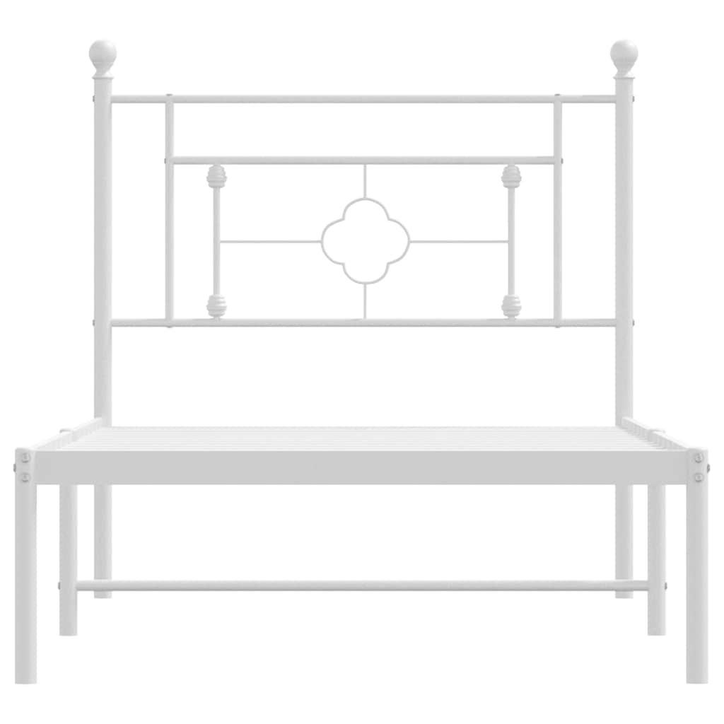 Bettgestell mit Kopfteil Metall Weiß 100x200 cm
