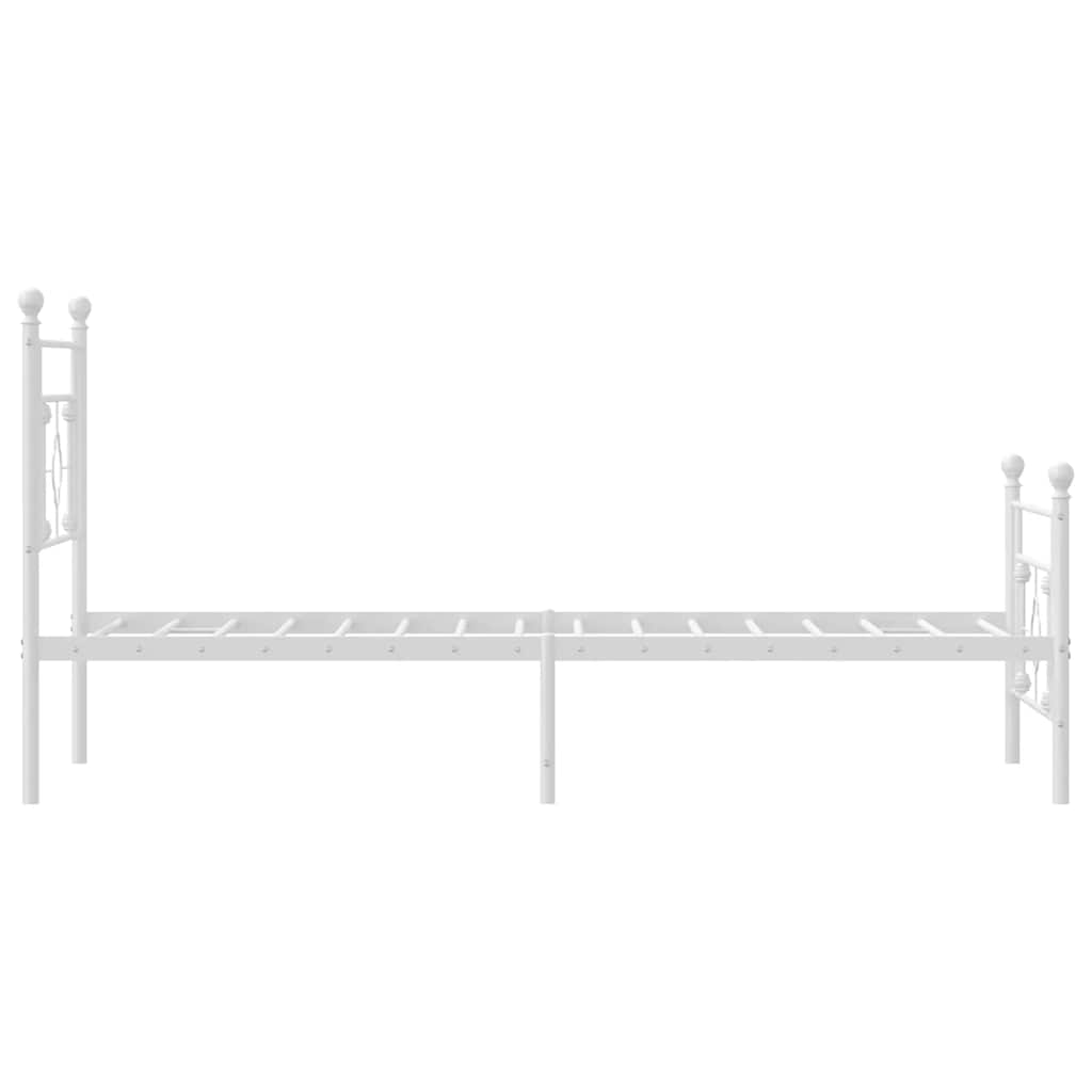 Bettgestell mit Kopf- und Fußteil Metall Weiß 100x200 cm