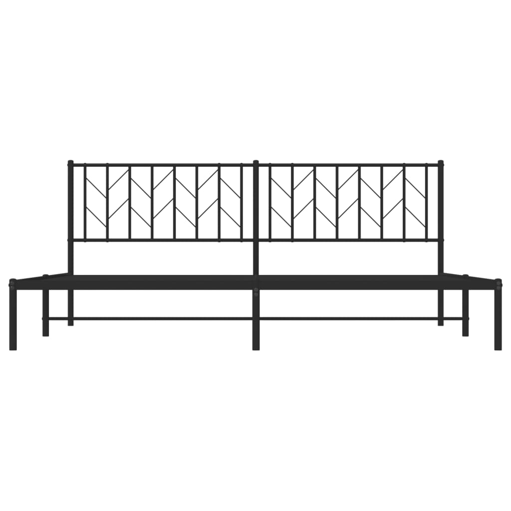 Bettgestell mit Kopfteil Metall Schwarz 200x200 cm