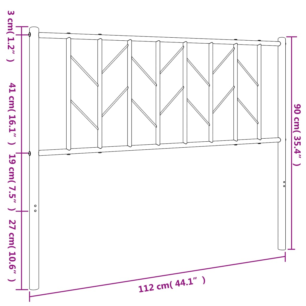 Ersatz-Kopfteil Metall Schwarz 107 cm