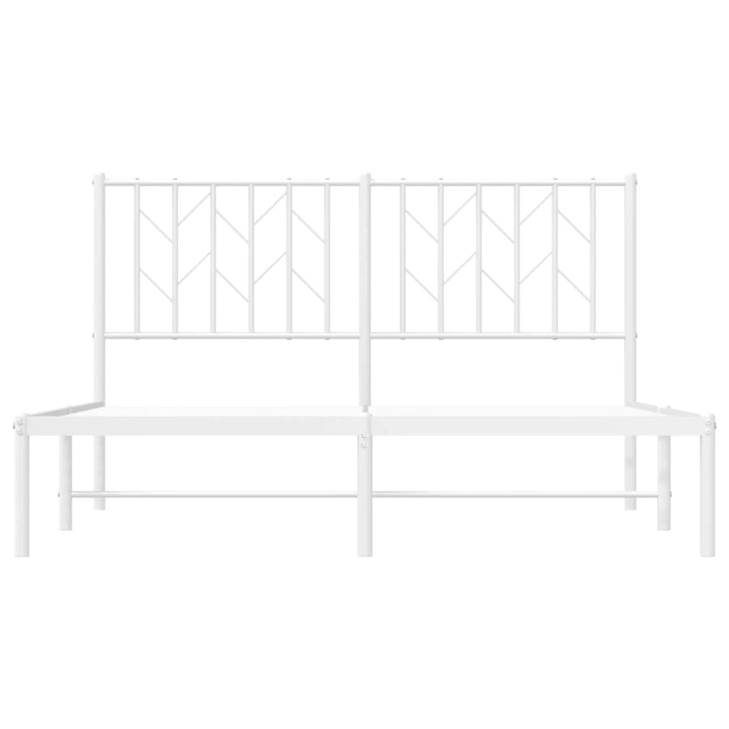 Bettgestell mit Kopfteil Metall Weiß 140x200 cm