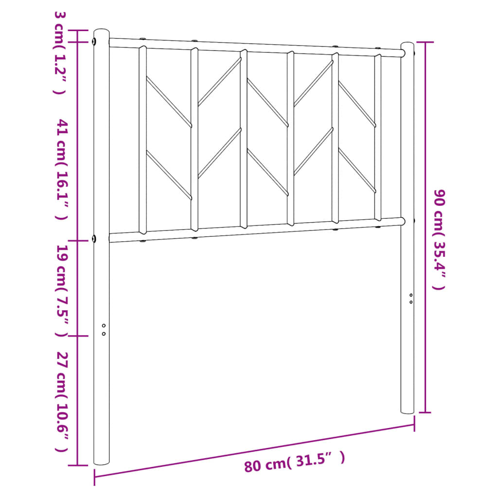 Ersatz-Kopfteil Metall Weiß 75 cm