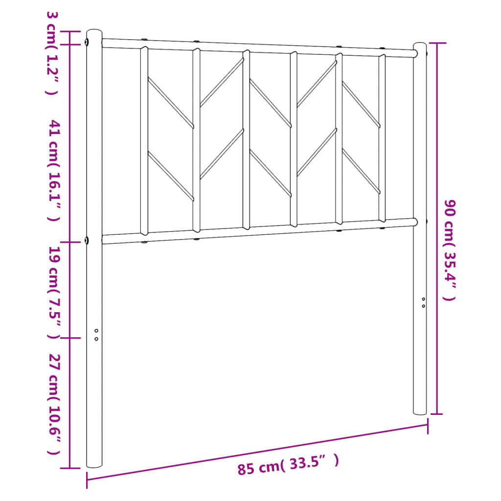 Ersatz-Kopfteil Metall Weiß 80 cm