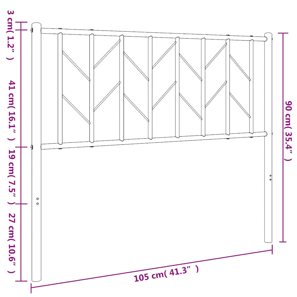 Ersatz-Kopfteil Metall Weiß 100 cm