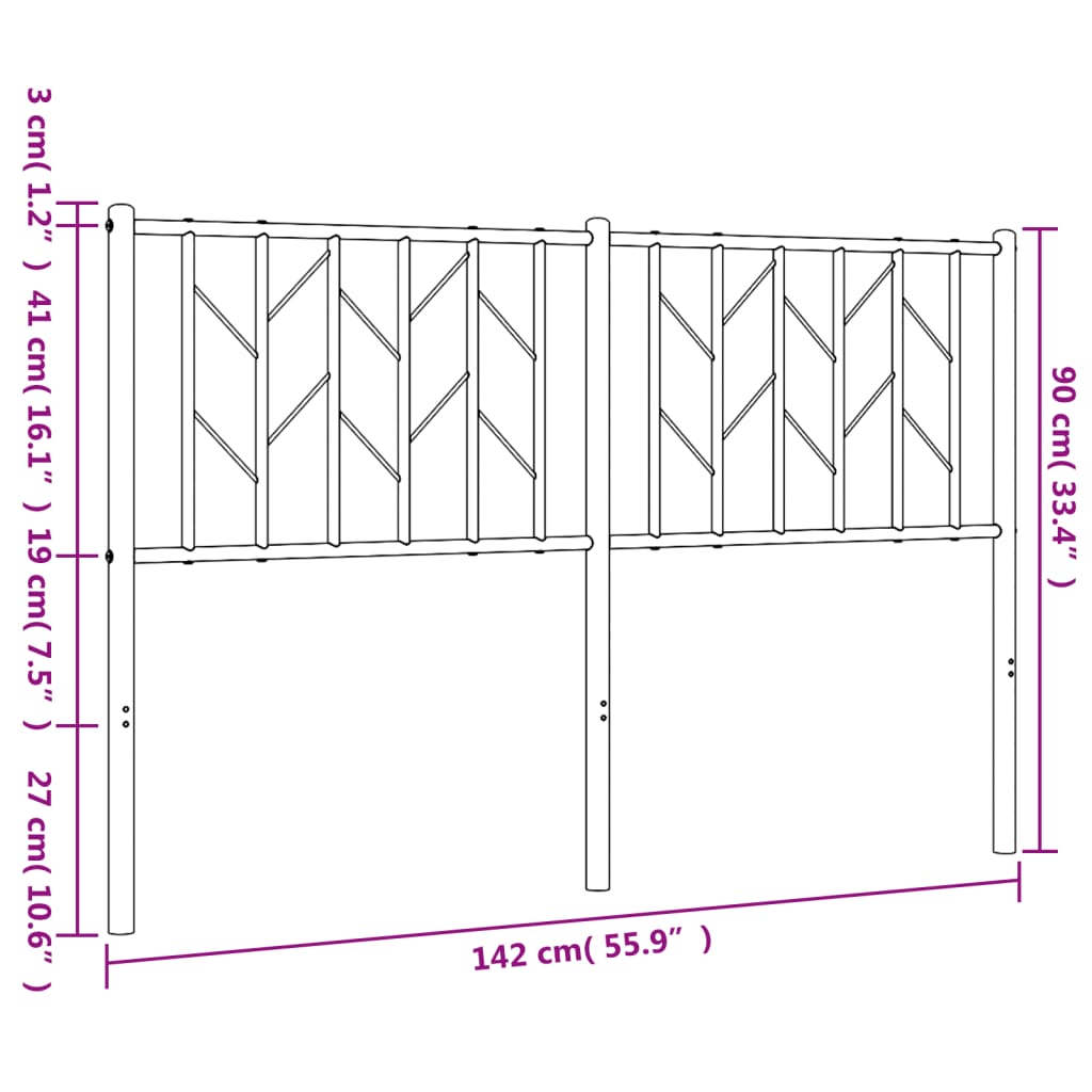 Ersatz-Kopfteil Metall Weiß 135 cm