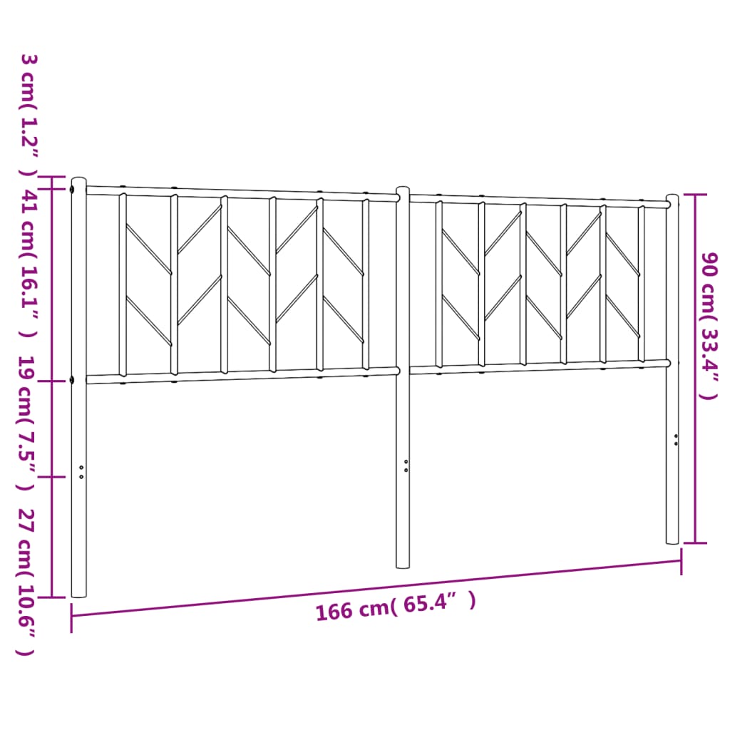 Ersatz-Kopfteil Metall Weiß 160 cm
