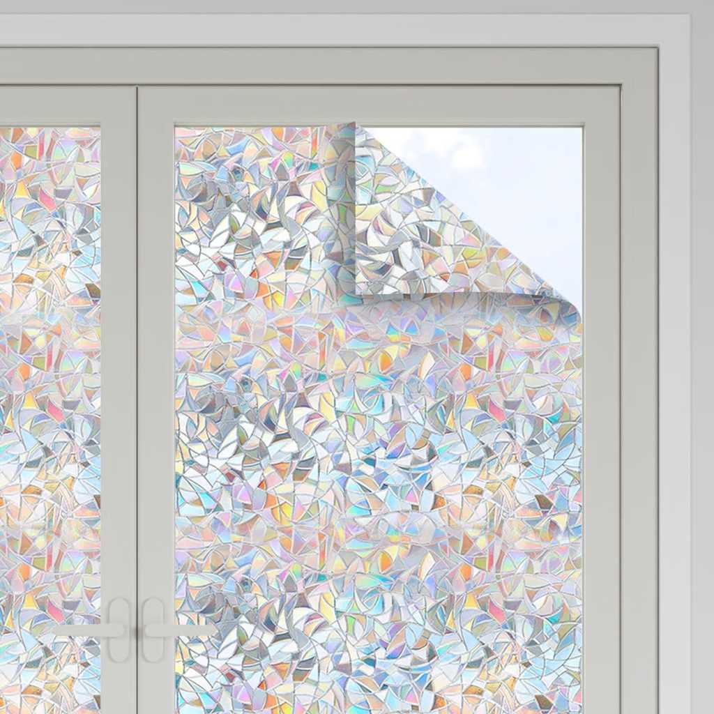 Fensterfolien 3 Stk. Matt 3D Regenbogen-Muster PVC