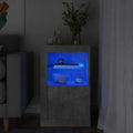 Beistellschrank mit LED-Leuchten Betongrau Holzwerkstoff