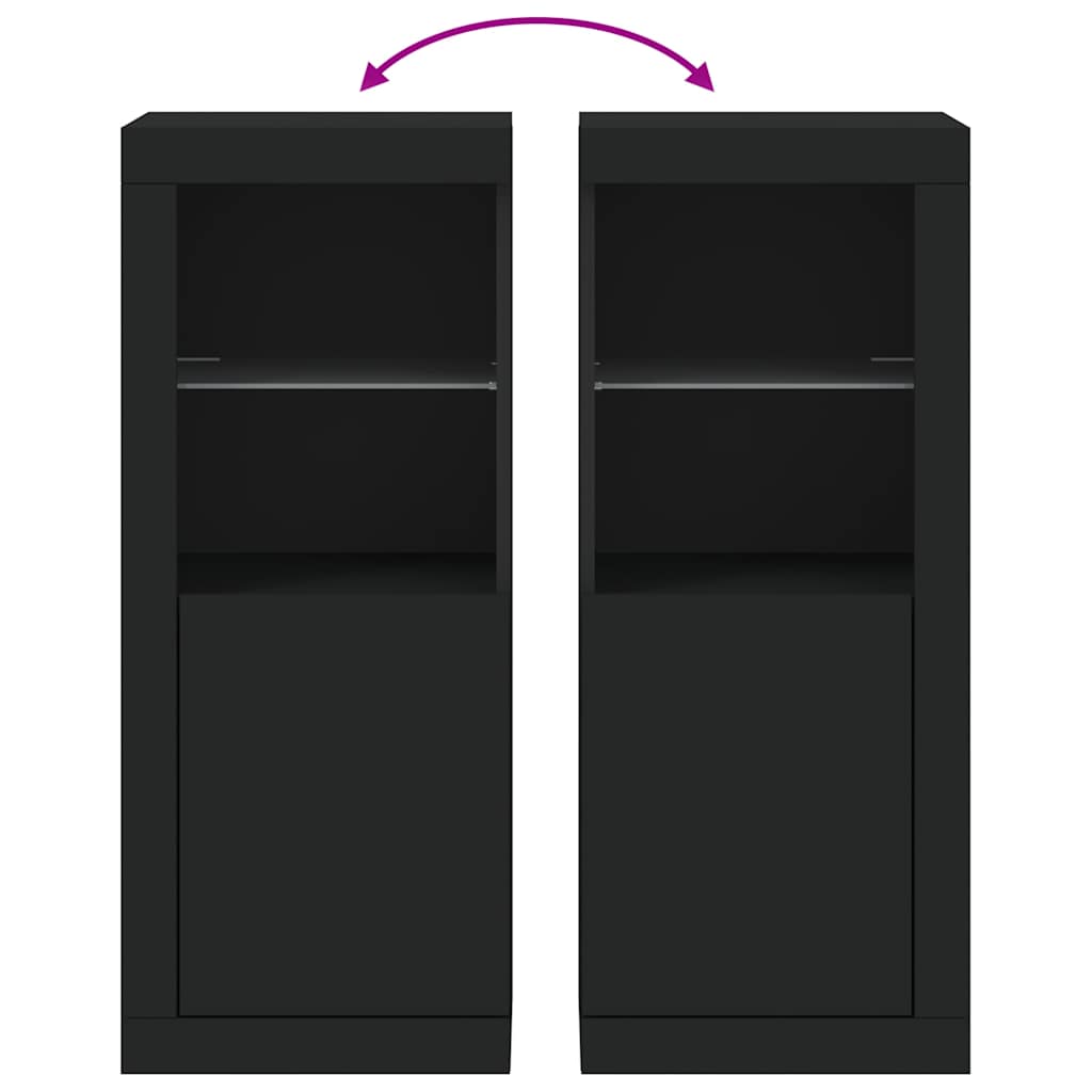 Sideboard mit LED-Leuchten Schwarz 41x37x100 cm