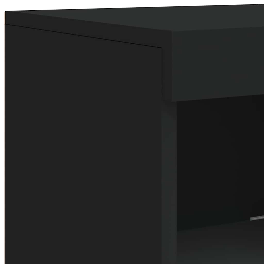 Sideboard mit LED-Leuchten Schwarz 41x37x100 cm