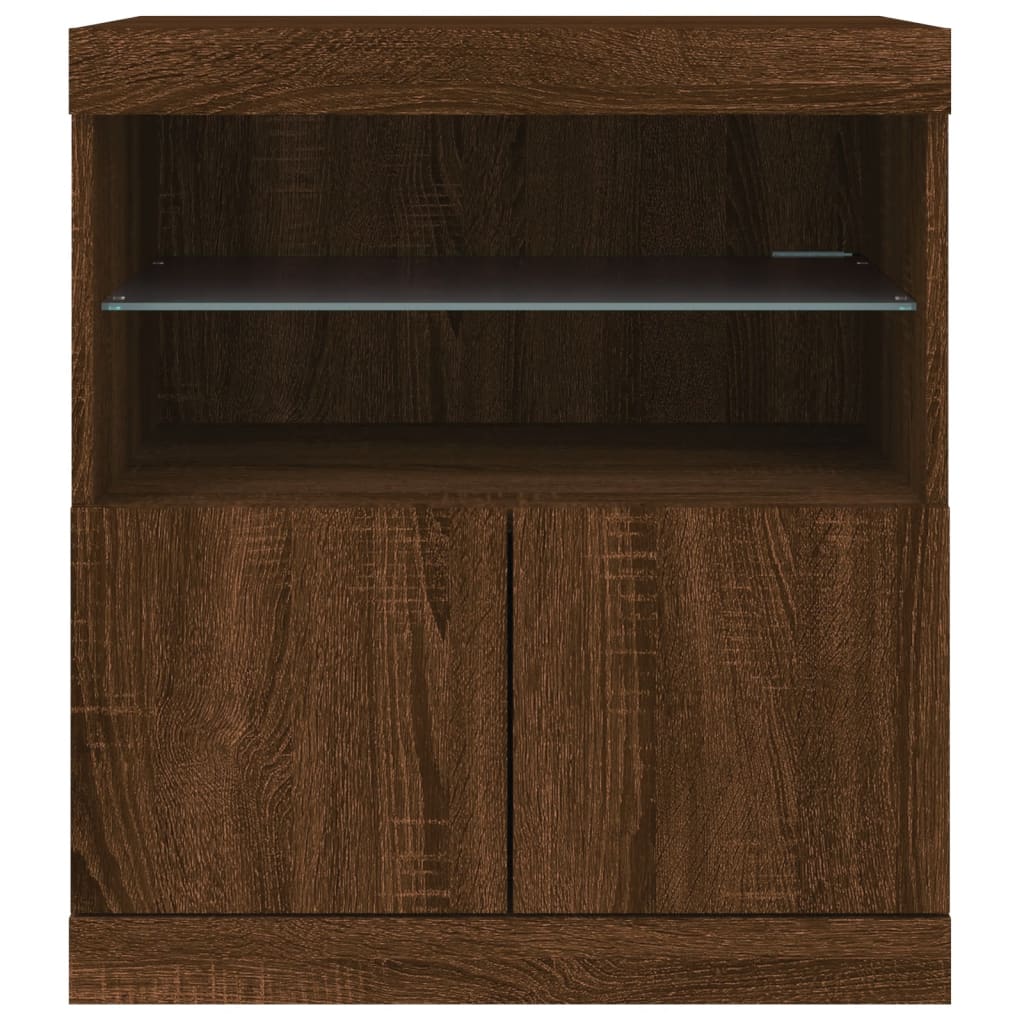 Sideboard mit LED-Leuchten Braun Eichen-Optik 60x37x67 cm