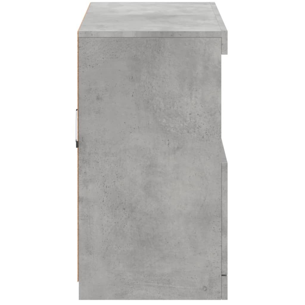 Sideboard mit LED-Leuchten Betongrau 81x37x67 cm