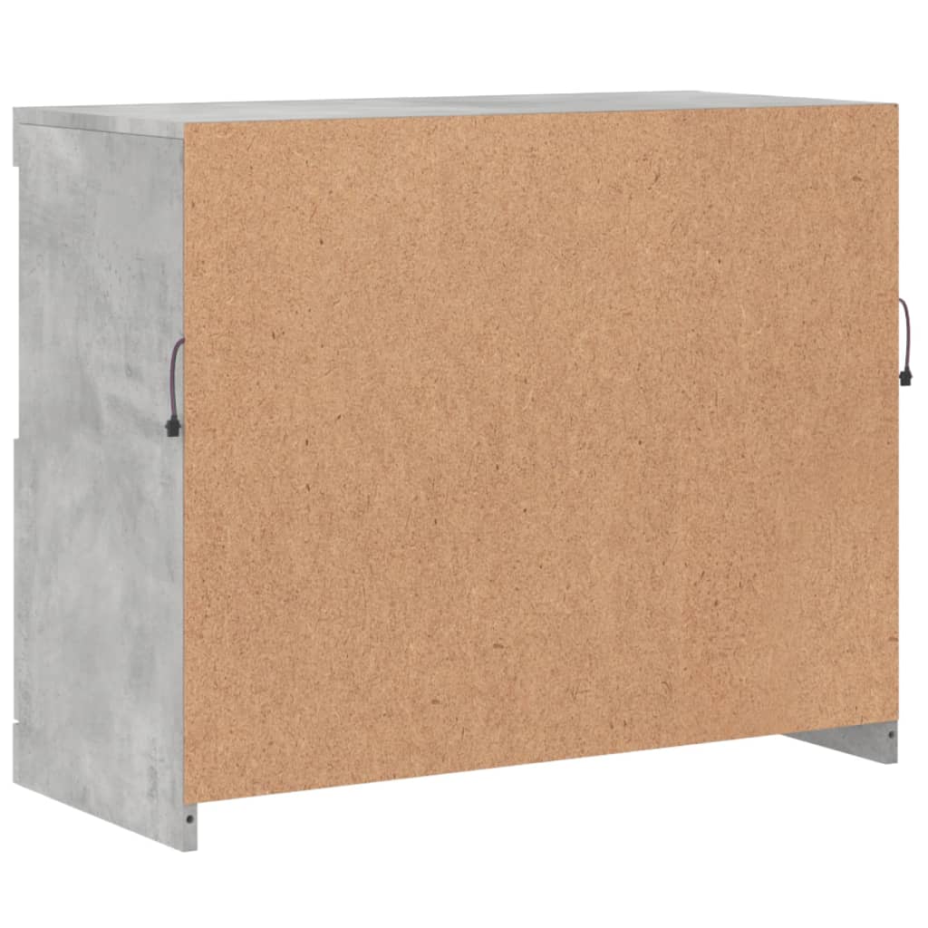 Sideboard mit LED-Leuchten Betongrau 81x37x67 cm