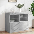 Sideboard mit LED-Leuchten Betongrau 81x37x67 cm