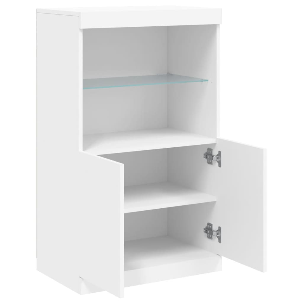 Sideboard mit LED-Leuchten Weiß 60,5x37x100 cm